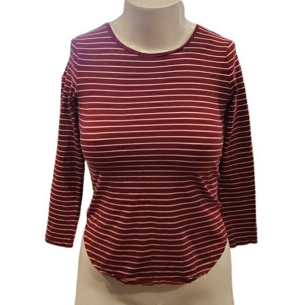 [Old Navy] Red & White Striped Everywear Long Sleeve - Size XS